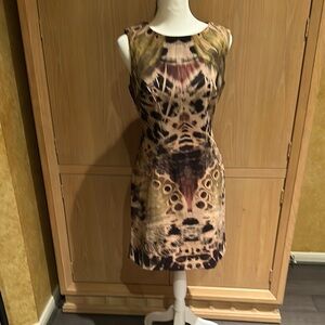 Abstract Print Sleeveless Dress